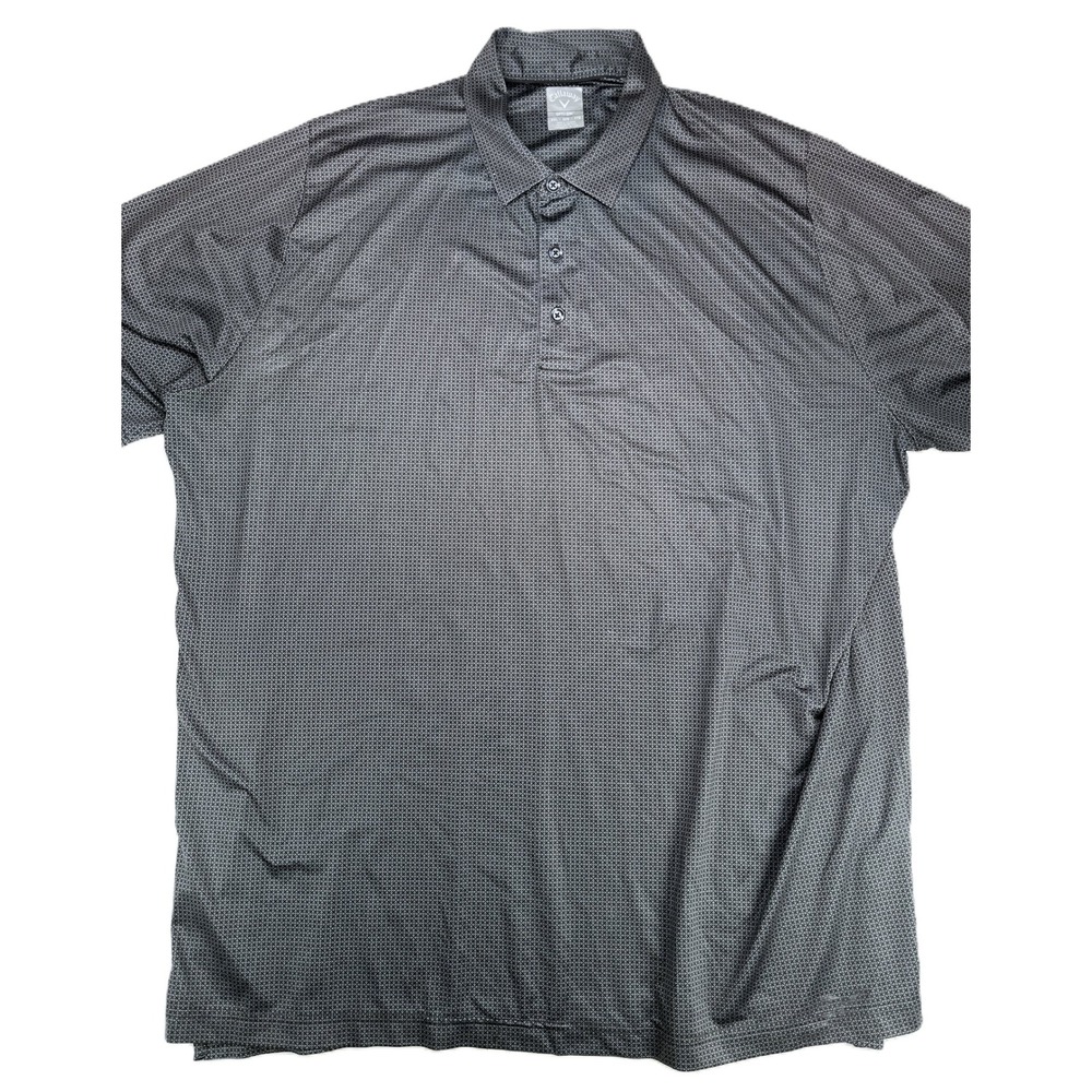 Callaway Opti Dri Mens XXL Geometric Print Golf Polo Shirt Short Sleeve